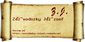 Závodszky József névjegykártya